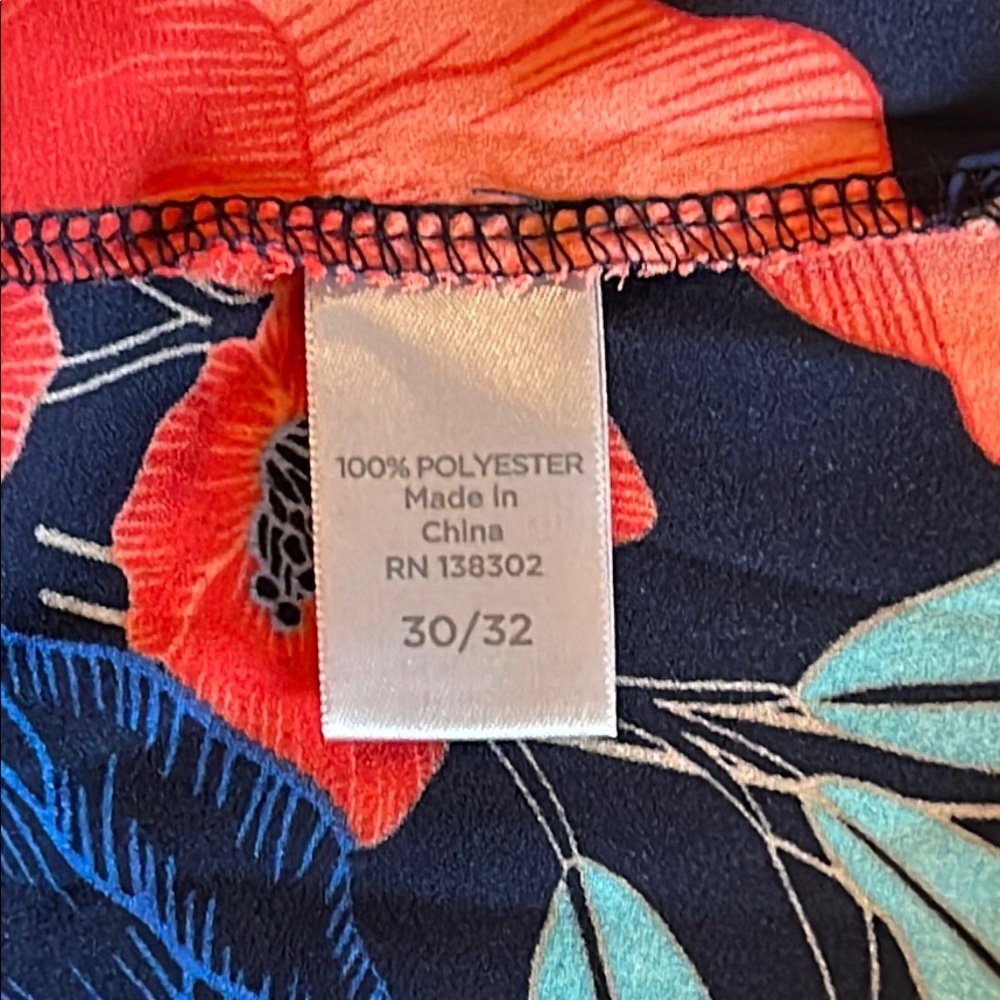 NWOT Avenue Size 30/32 Vibrant Blue and Orange Floral Bell Sleeve Tunic Top - Picture 8 of 9